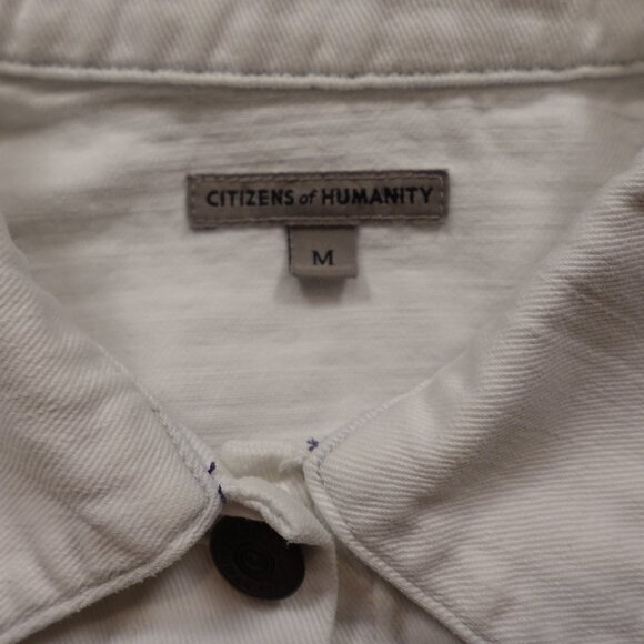 Citizens of Humanity jean jacket women's medium white denim elbow pads - Picture 4 of 10